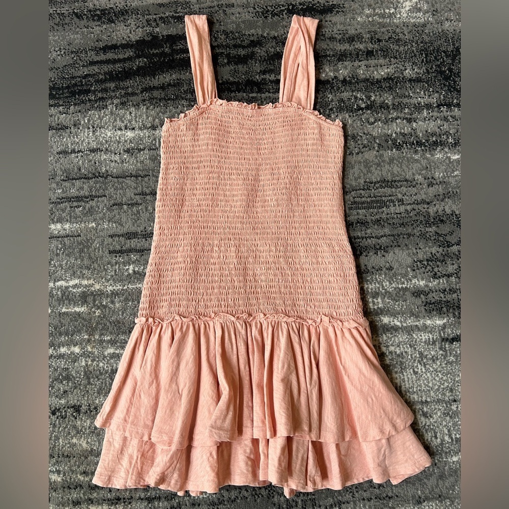 AMERICAN EAGLE Drop Waist Scrunchy Bodice Tiered Ruffle Skirt Dress